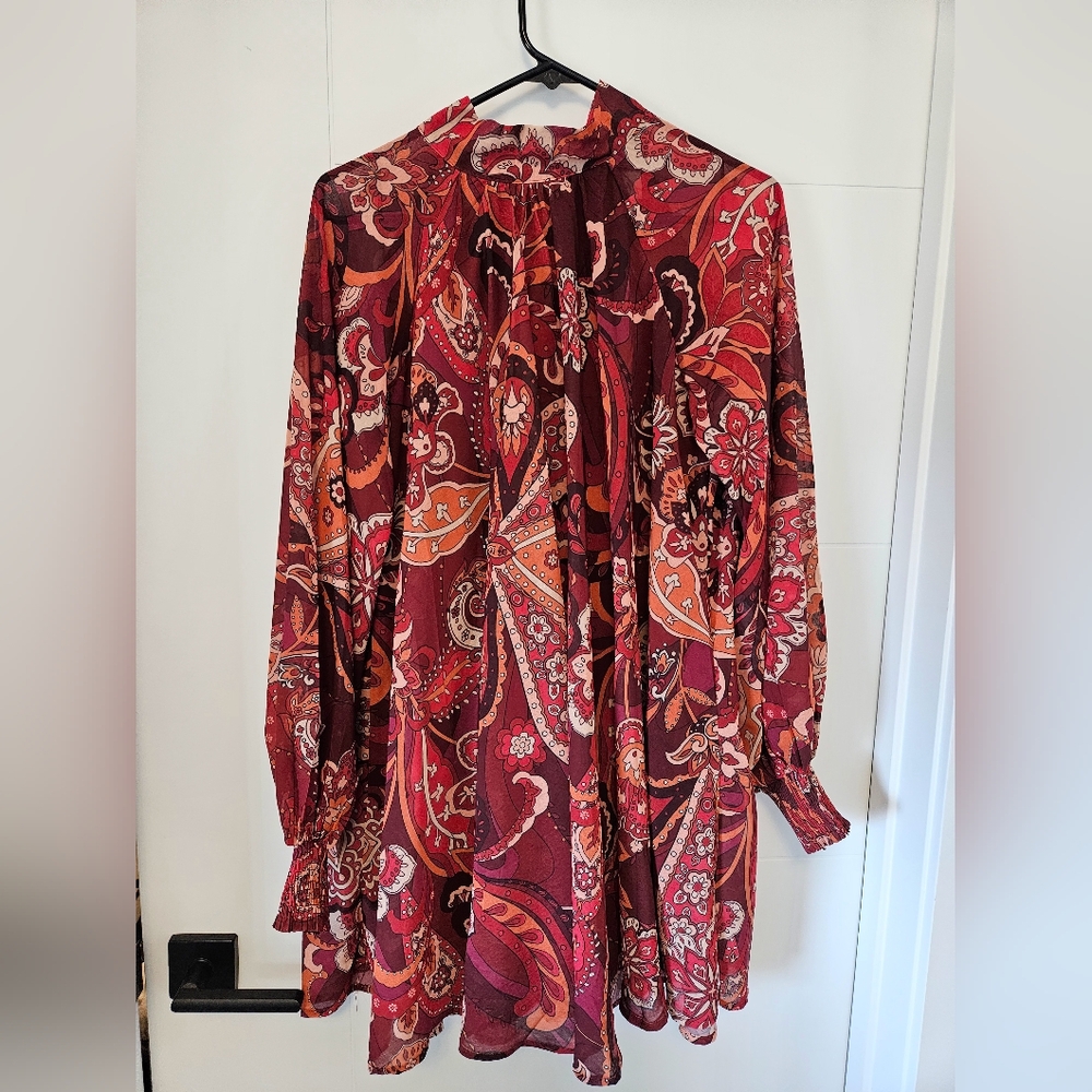 Creative Dreamer Burgundy Multi Print Dress